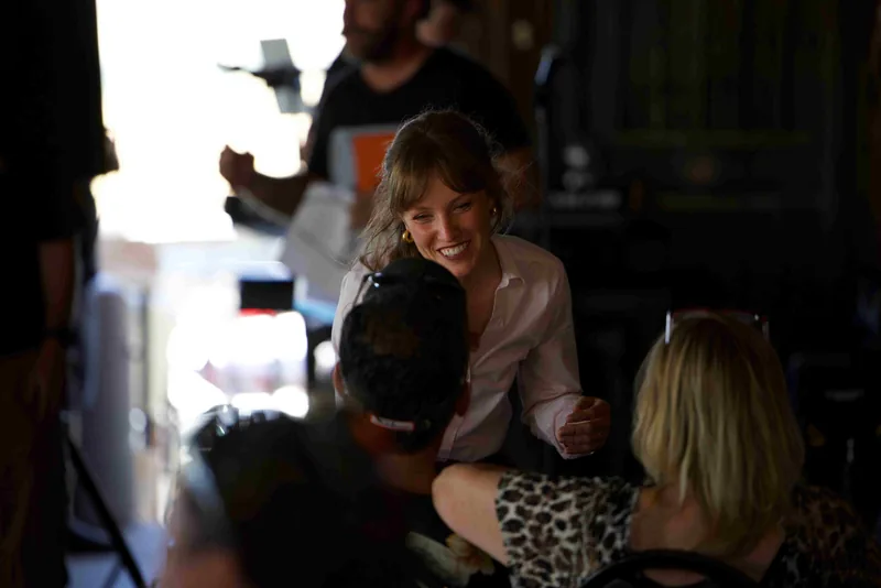 Kathryn Halling greeting supporters at a campaign event