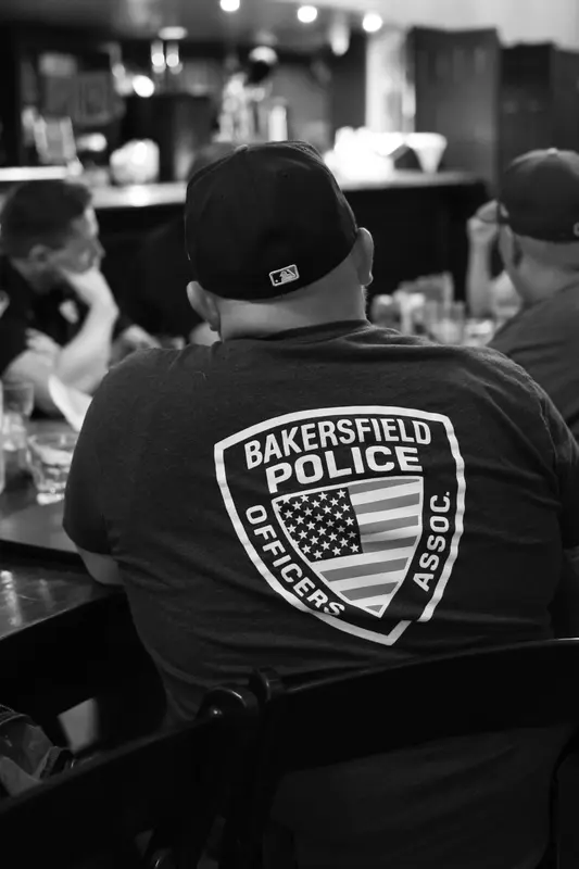 A Bakersfield Police Officers Association member at a roundtable